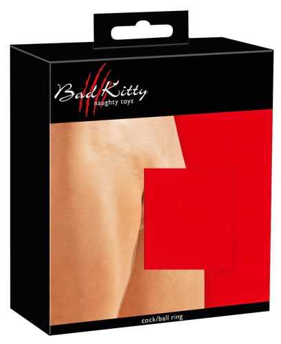 Bad Kitty - bőr heregyűrű és péniszgyűrű (fekete)