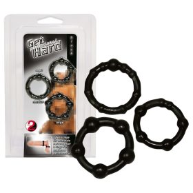   You2Toys - Légy kemény! péniszgyűrű szett (fekete, 3 db)