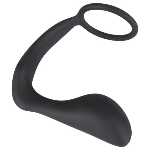 Black Velvets - anál plug péniszgyűrűvel (fekete)