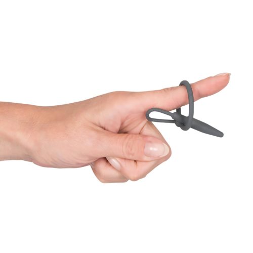 You2Toys Penisplug - szilikon makkgyűrű kúpos húgycső dilátorral (szürke)