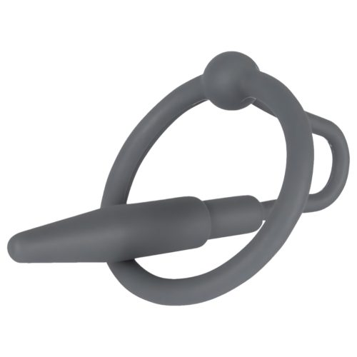 You2Toys Penisplug - szilikon makkgyűrű kúpos húgycső dilátorral (szürke)