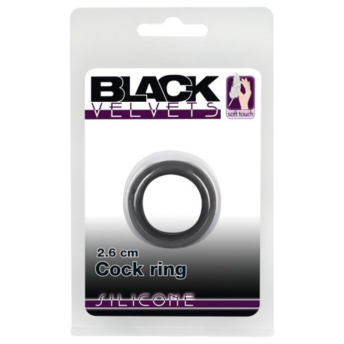 Black Velvets - vastagfalú péniszgyűrű (2,6 cm, fekete)