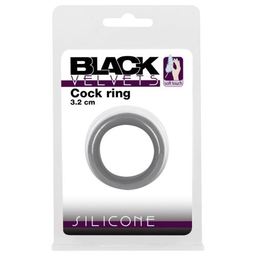 Black Velvets - vastagfalú péniszgyűrű (3,2 cm, fekete)