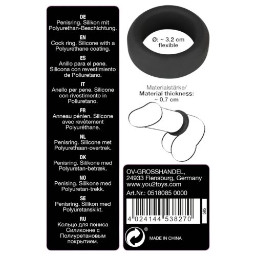 Black Velvets - vastagfalú péniszgyűrű (3,2 cm, fekete)