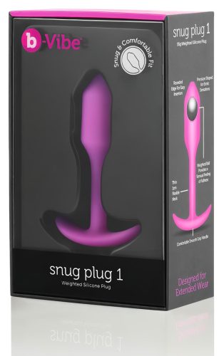 b-Vibe Snug Plug 1 - anál plug belső súllyal (55 g, pink)