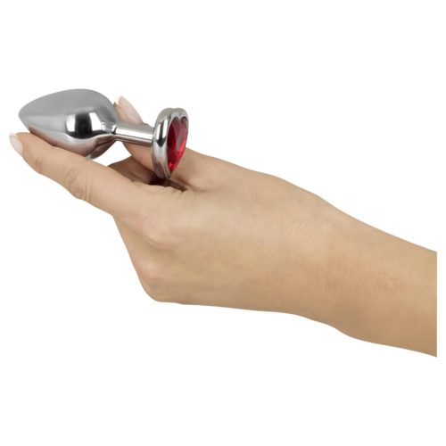 You2Toys - Diamond - 85 g-os alumínium anál plug (ezüst-piros)