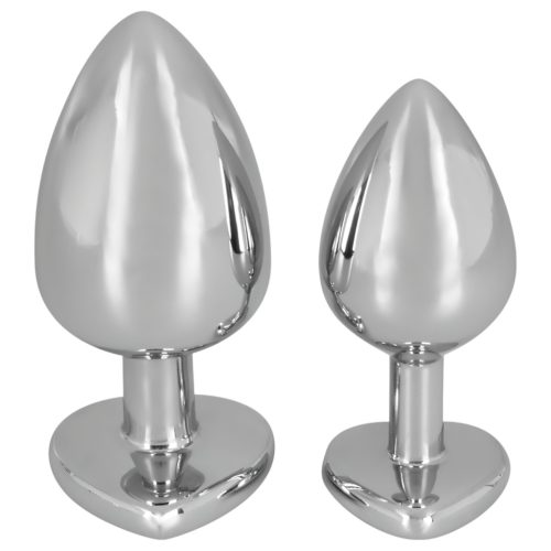 You2Toys - Diamond - 85 g-os alumínium anál plug (ezüst-piros)
