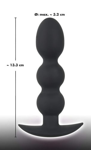 Black Velvets Heavy - 145 g-os gömbös anál plug (fekete)