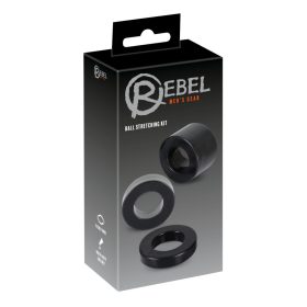   Rebel Ball - pénisz- heregyűrű és nyújtó szett (fekete)