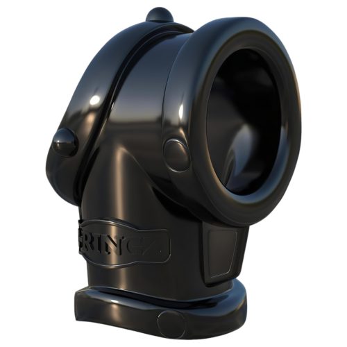 Pipedream Fantasy Cock Pipe - péniszgyűrű és herenyújtó-gyűrű (fekete)