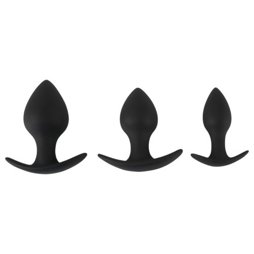 Black Velvets - szilikon anál plug szett (3 részes, fekete)
