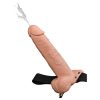 Pipedream Fetish Strap-On 9 - felcsatolható, üreges, spriccelő dildó (natúr)