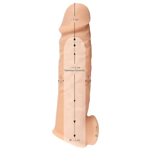 realistixxx - heregyűrűs péniszköpeny - 16 cm (natúr)