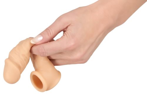 realistixxx - heregyűrűs péniszköpeny - 16 cm (natúr)