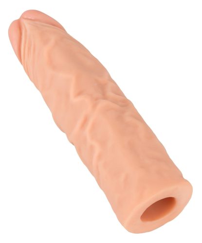 Nature Skin - hosszabbító, vastagító péniszköpeny (19,5 cm)