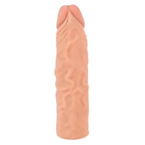 Nature Skin - hosszabbító, vastagító péniszköpeny (19,5 cm)