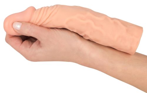 Nature Skin - hosszabbító, vastagító péniszköpeny (19,5 cm)