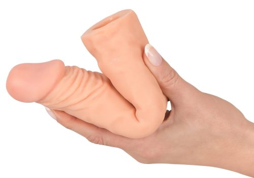 Nature Skin - hosszabbító, vastagító péniszköpeny (19,5 cm)