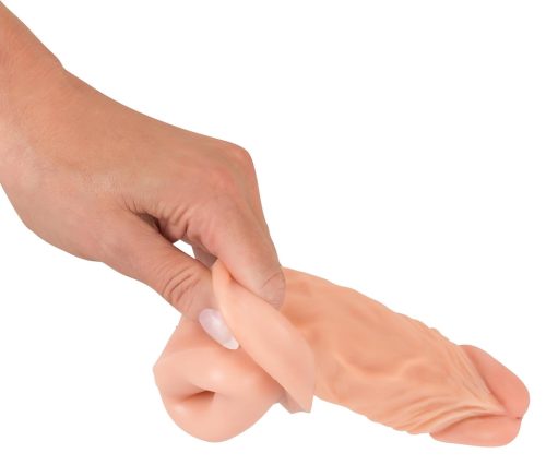 Nature Skin - hosszabbító, vastagító péniszköpeny (19,5 cm)