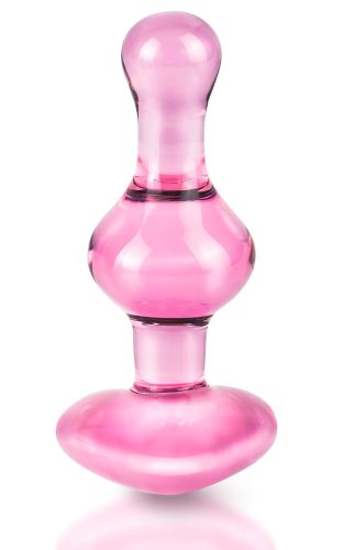 Icicles No. 75 - szíves, üveg anál plug (pink)
