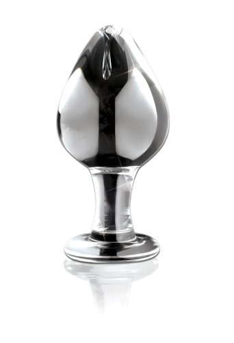 Icicles No. 25 - kúpos, üveg anál plug (átlátszó)