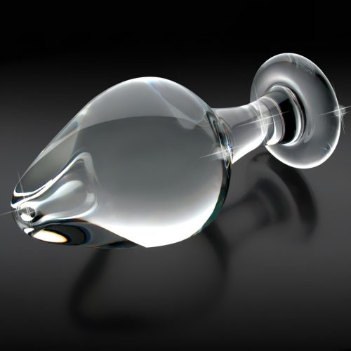 Icicles No. 25 - kúpos, üveg anál plug (átlátszó)