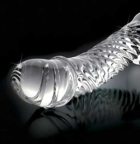 Icicles No. 61 - herés, péniszes üveg dildó (átlátszó)