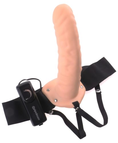 Pipedream Fetish Strap-On 8 - felcsatolható üreges vibrátor (testszínű)