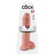 King Cock 11 - tapadókorongos, herés dildó (28cm) - natúr
