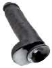 King Cock 11 - nagy tapadókorongos, herés dildó (28cm) - fekete