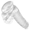 King Cock Clear 6 - tapadókorongos, herés kis dildó (15cm)