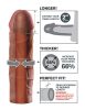 Pipedream X-TENSION Mega 2 - élethű péniszköpeny (20,3 cm) - sötét natúr