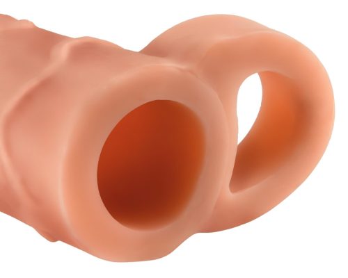 Pipedream X-TENSION Perfect 1 - heregyűrűs péniszköpeny (17,7 cm, natúr)