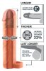 Pipedream X-TENSION Perfect 2 - heregyűrűs péniszköpeny (19 cm, natúr)