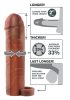 Pipedream X-TENSION Perfect 2 - heregyűrűs péniszköpeny - sötét natúr (19cm)