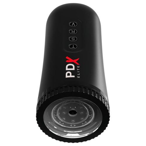 PDX Moto Blower - szívó, rezgő maszturbátor férfiaknak (fekete)