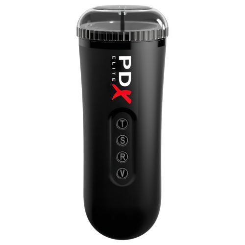 PDX Moto Blower - szívó, rezgő maszturbátor férfiaknak (fekete)