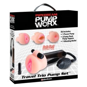   Pipedream Travel Trio - vibrációs pénisz pumpa szett (fekete)