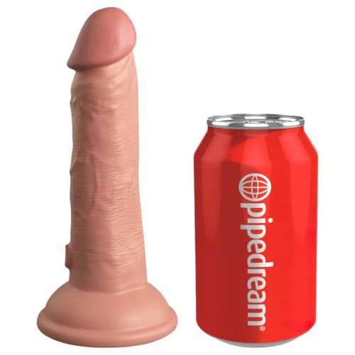 King Cock Elite 6 - tapadókorongos vibrátor (15cm) - natúr