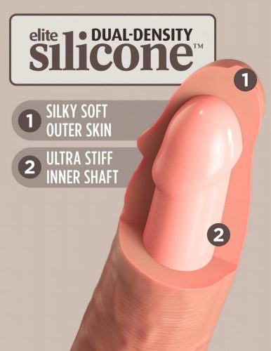 King Cock Elite 6 - élethű vibrátor 15cm (sötét natúr)