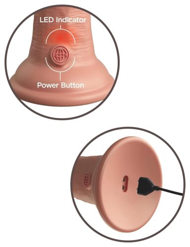 King Cock Elite 8 - tapadókorongos vibrátor (20cm) - natúr