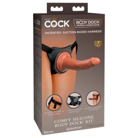   King Cock Elite Comfy - felcsatolható dildó hámmal (sötét natúr)