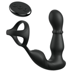   Pipedream Anal Fantasy Ass-Gasm - forgó fejes anál vibrátor péniszgyűrűvel (fekete)