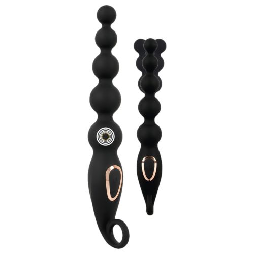 ANOS Anal Beads - gyöngyös anál vibrátor (fekete)