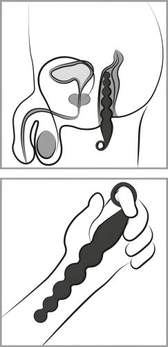 ANOS Anal Beads - gyöngyös anál vibrátor (fekete)