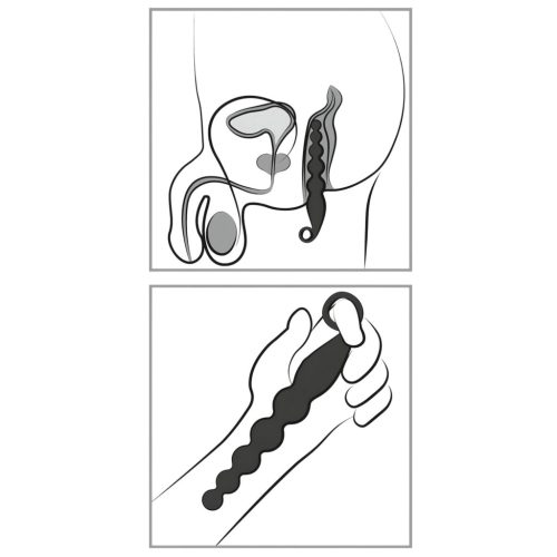ANOS Anal Beads - gyöngyös anál vibrátor (fekete)
