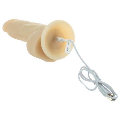 Naked Addiction Rotating 7 - forgófejes vibrátor (18cm) - natúr