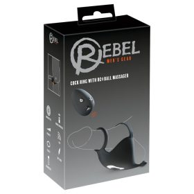 Rebel - akkus, péniszgyűrű és here vibrátor (fekete)