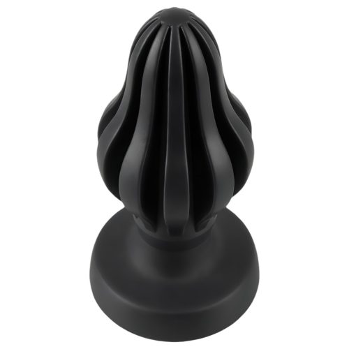 ANOS - bordázott puha anál plug, butt plug - 7 cm (fekete)