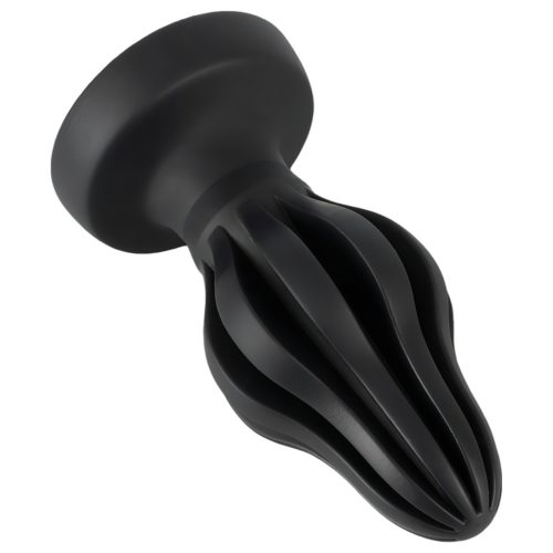 ANOS - bordázott puha anál plug, butt plug - 7 cm (fekete)